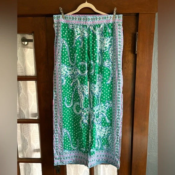 Lilly Pulitzer Bal Harbour Palazzo Pants in "Emerald Isle On The Prowl" Print - Picture 3 of 8